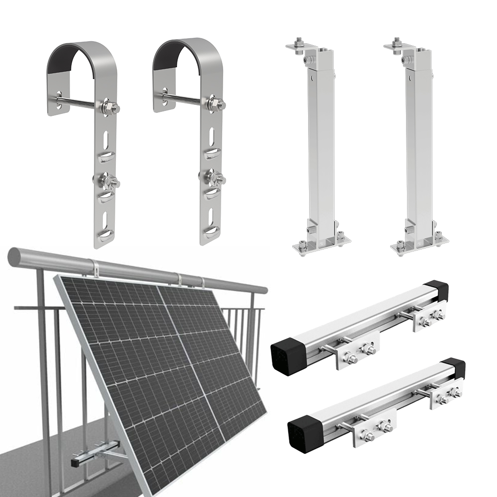 Balkonkraftwerk Halterung für starre Glasmodule